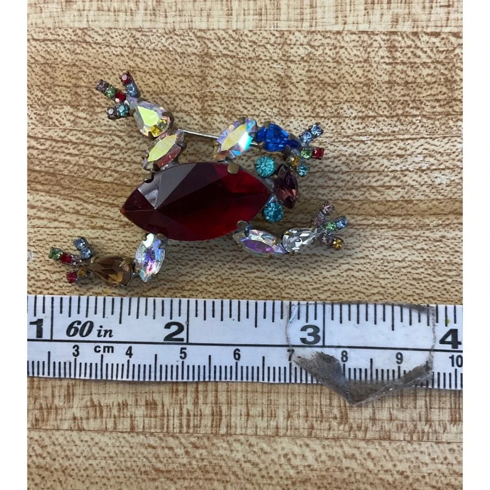 Vintage Style Frog Brooch Cottagecore Whimsigoth Maximalist Pin Novelty Jewelry